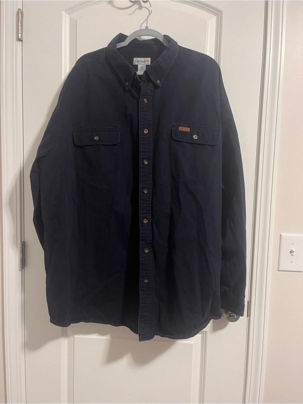 Carhartt Dark Navy Button-Front Work Shirt Jacket